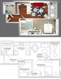 A1F Floor Plan at 20 Midtown, Birmingham, AL