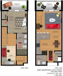 A2E Floor Plan at 20 Midtown, Birmingham