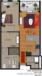 A2F Floor Plan at 20 Midtown, Alabama