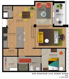 A2M1 Floor Plan at 20 Midtown, Birmingham, AL, 35233