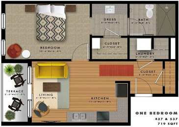 A2T Floor Plan at 20 Midtown, Alabama, 35233