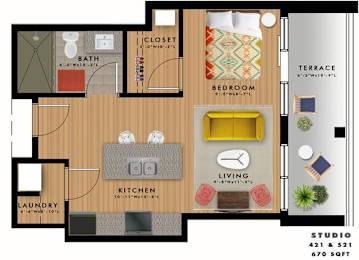 S2L Floor Plan at 20 Midtown, Birmingham, Alabama