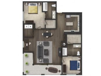 Floor Plan  Flats on 4th Apartment Homes in Birmingham Alabama