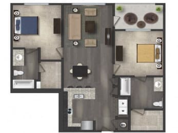 Floor Plan  Flats on 4th Apartment Homes in Birmingham Alabama