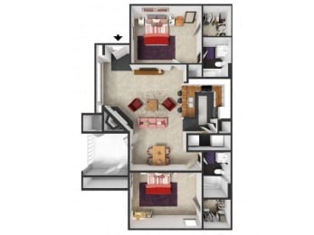 Floor Plan  Village at Caldwell Mill Apartments Homes in Birmingham Alabama