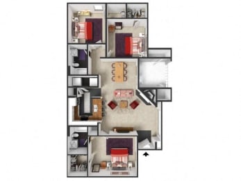 Floor Plan  Village at Caldwell Mill Apartments Homes in Birmingham Alabama