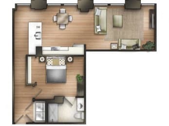 Floor Plan  The Tower Apartment Homes Tuscaloosa Alabama