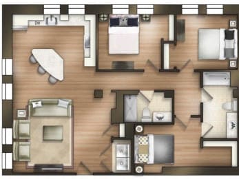 Floor Plan  The Tower Apartment Homes Tuscaloosa Alabama