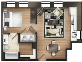 Floor Plan  The Tower Apartment Homes Tuscaloosa Alabama