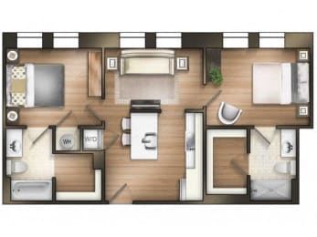 Floor Plan  The Tower Apartment Homes Tuscaloosa Alabama