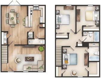 Floor Plan  Carondolet Apartment Homes in Mobile Alabama