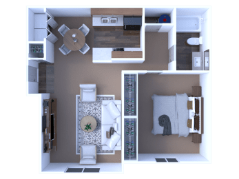 Floor Plan  Foxfire 1 Bed & 1 Bath Floorplan AtAustin Place Apartments Columbus Ohio