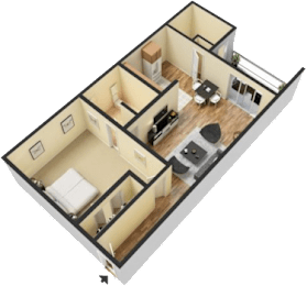 Floor Plan  Arbor Point Hillcrest Little Rock Arkansas One Bedroom Apartments