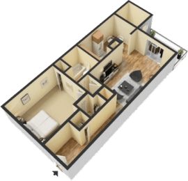 Floor Plan  Arbor Point Hillcrest Little Rock Arkansas One Bedroom Apartments