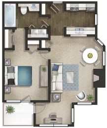 Floor Plan  Carriage Court Apartment Homes in Birmingham Alabama