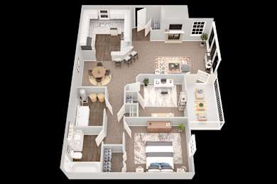 Floor Plan  Sierra 3D two-bedroom floorplan at Summerchase at Riverchase Apartment Homes in Hoover, Alabama.