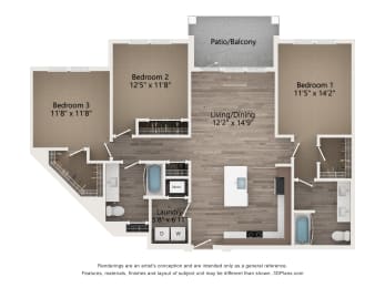 Floor Plan  Tapestry Forest Creek Apartments Homes in Collierville Tennessee