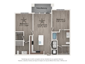Floor Plan  Tapestry Overbrook Apartments in Mcdonough Georgia