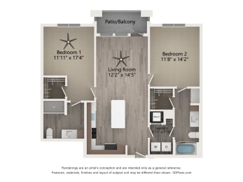 Floor Plan  Tapestry Overbrook Apartments in Mcdonough Georgia