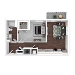 Floor Plan  3D artistic A4_Illinois floor plan at Wesely Place Apartments in Indianapolis, IN