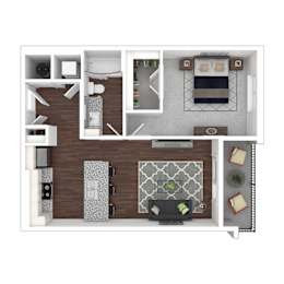 Floor Plan  3D artistic A6_Central floor plan at Wesely Place Apartments in Indianapolis, IN