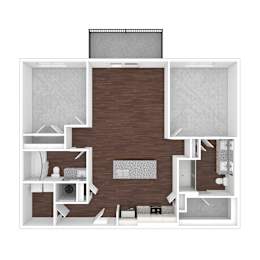 Floor Plan  3D artistic B1_Talbot floor plan at Wesely Place Apartments in Indianapolis, IN