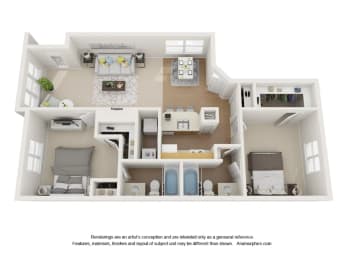 2 bed 2 bath Preserve Floor Plan at Enclave at Paradise Valley, Phoenix, AZ, 85032