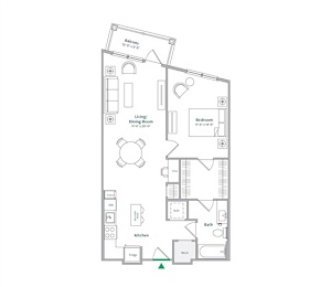 A14 Floor Plan at The Ace, Richmond, VA