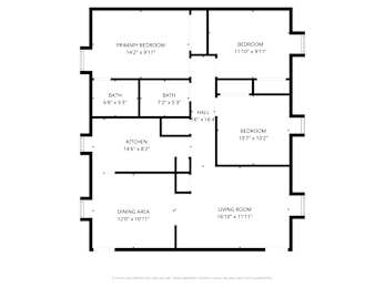 A black and white image of a floor plan for a house.