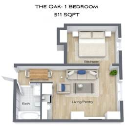 One Bedroom layout