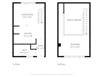 A floor plan for a one and two bedroom apartment.
