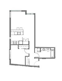  Floor Plan 1 Bed 1 Bath A1 MFTE