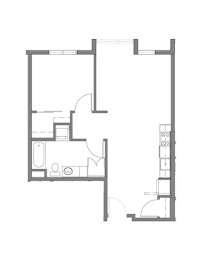  Floor Plan 1 Bed 1 Bath A3
