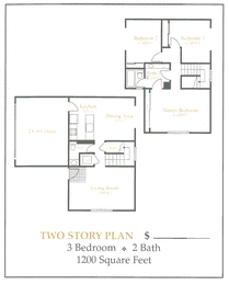Two Story floor plan at Oak Grove Terrace Concord