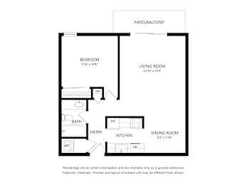  Floor Plan 1 Bed Waitlist