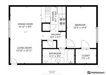 Floor Plan  1-bed/1-bath floor plan