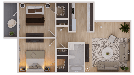 Floor Plan  a floor plan of a living room with a bedroom and a bathroom