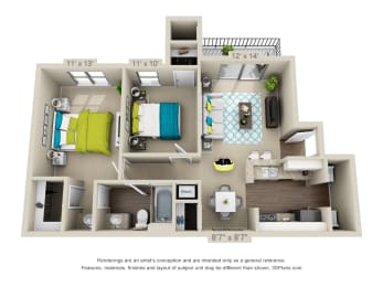 Floor Plan  3D floorplan of The Continental