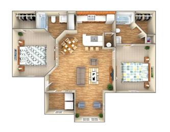The Jasmine Floor Plan at Country Park Apartments, Denton, 76209