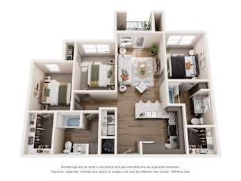 C1 Floor Plan at Tapestry Orem Apartments, Houston