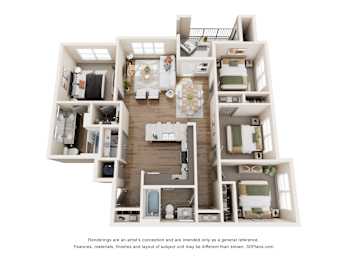 D1 Floor Plan at Tapestry Orem Apartments, Texas, 77048