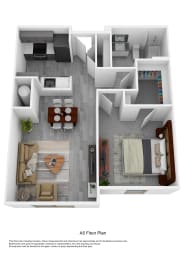 Floor Plan  a 3d floor plan is shown with a bedroom and living room
