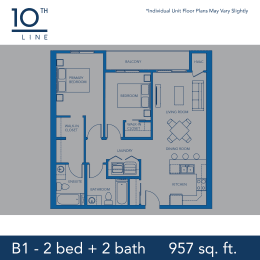  Floor Plan Two Bedroom Two Bathroom