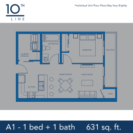  Floor Plan One Bedroom One Bathroom