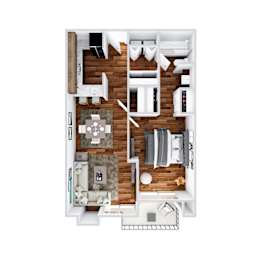 bedroom floor plan an in 3d