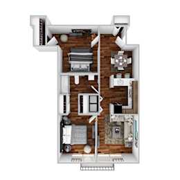 bedroom floor plan an in 3d