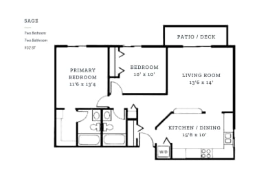 a floor plan of a small house with a bedroom and a living room
