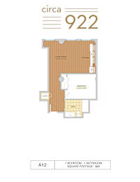 A 1 bedroom, 1 bathroom square footage of 689 is shown.