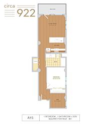 A floor plan for a 901 square foot apartment with one bedroom and one bathroom.