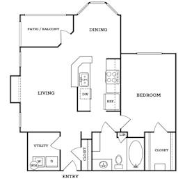A black and white image of a house floor plan with labeled rooms.